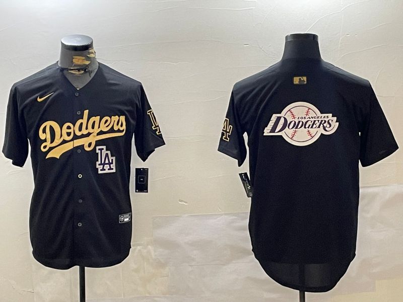 Men Los Angeles Dodgers Blank Black Gold Nike MLB Jersey style 0030->los angeles dodgers->MLB Jersey